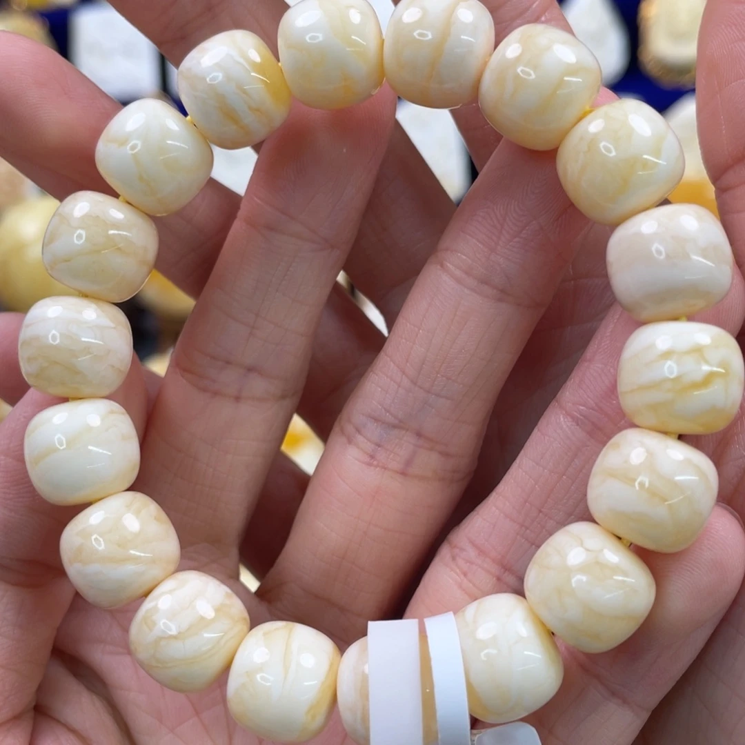 蜜蜡裸石未镶嵌琥珀蜜蜡手串卡12mm