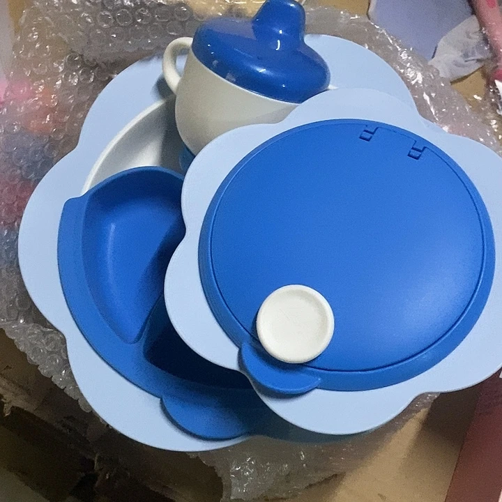 是***吖蓝色花朵餐具十件套