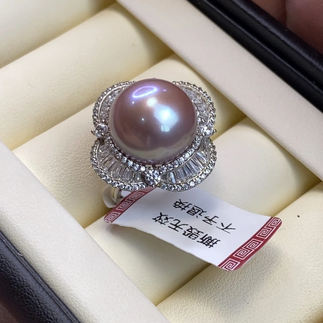 王***亿戒指淡水珍珠银S925镶嵌特价