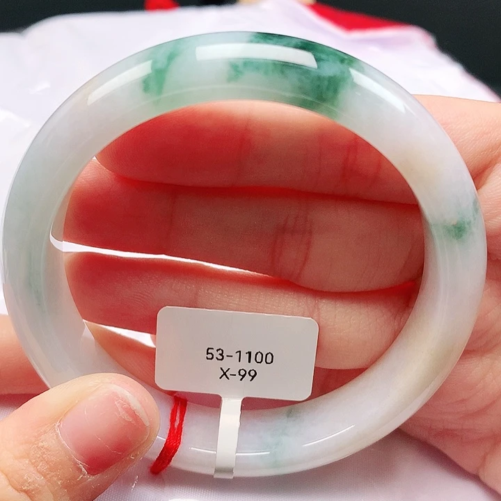 翡翠未镶嵌手镯天然缅甸a货翡翠54.5