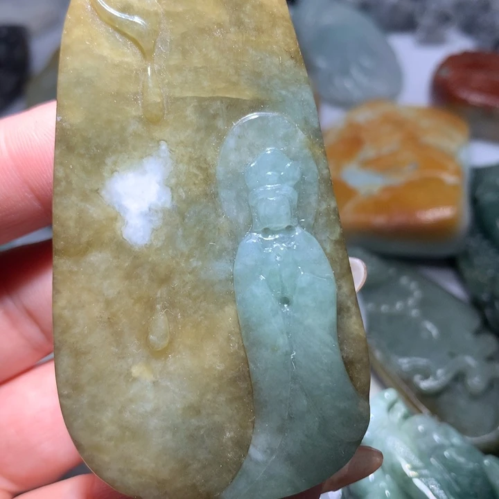 翡翠未镶嵌颈饰保真天然A货翡翠