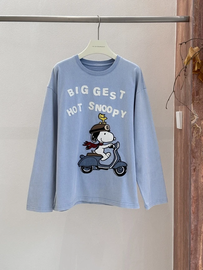 深圳南油高品#kimss家#25年新款史努比字母刺绣T