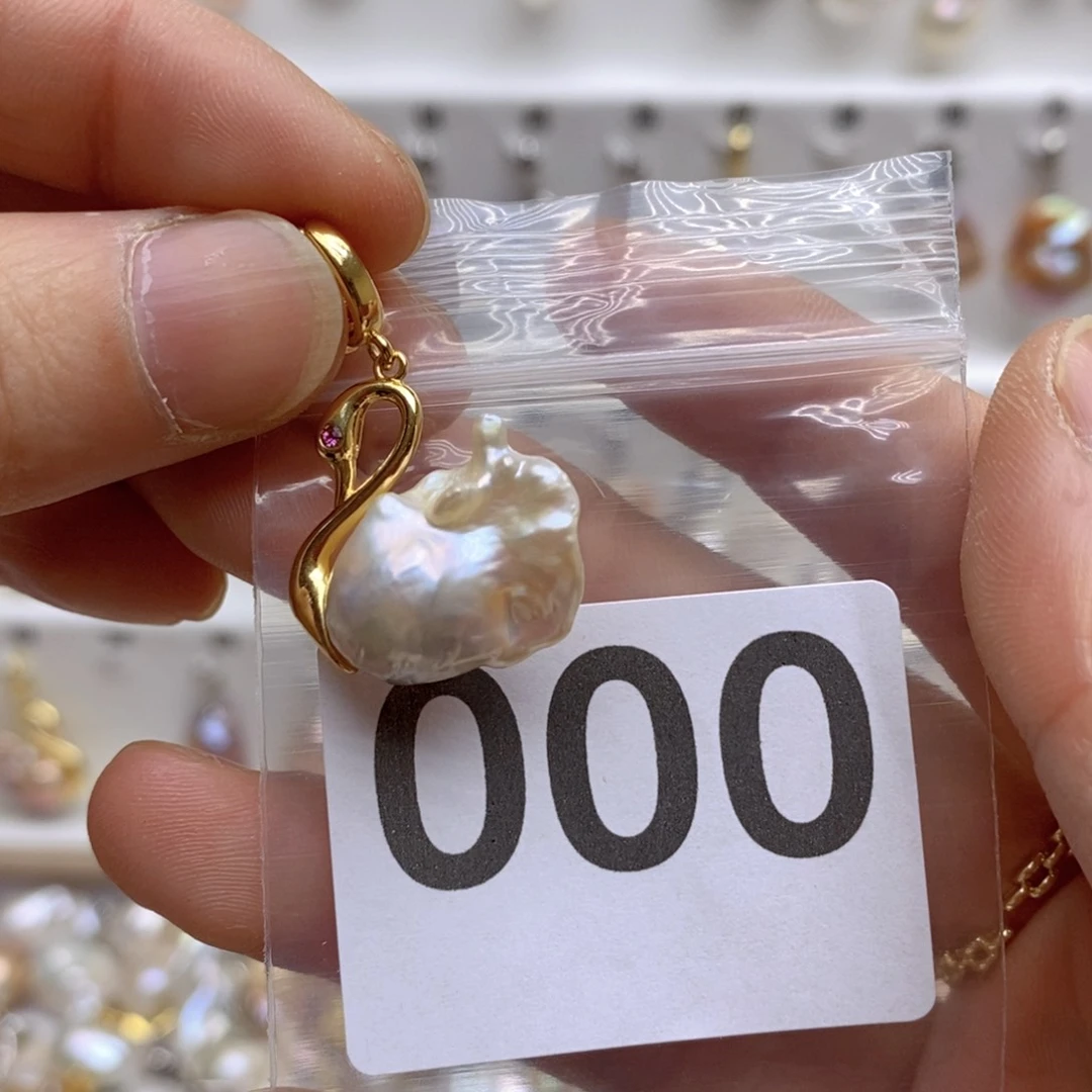 淡水珍珠颈饰银S925镶嵌000