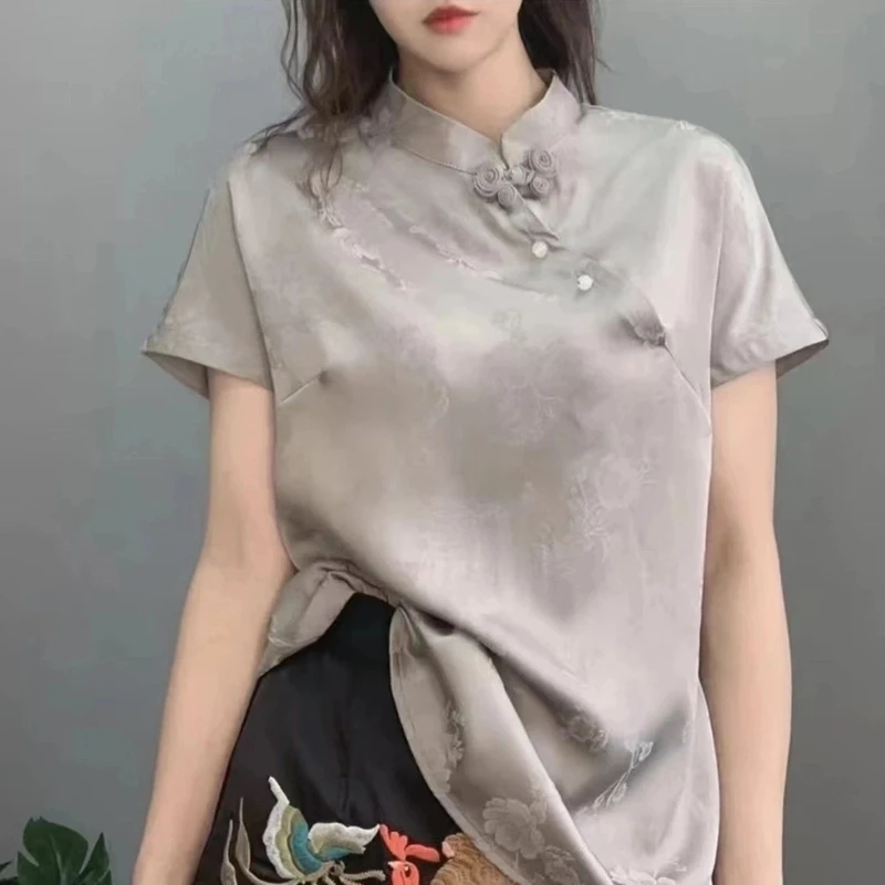 9100清冷感国风高奢盘扣小衫