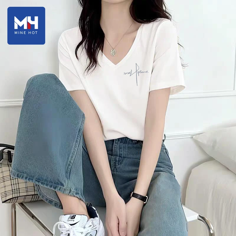 唐狮集团MH白色打底衫短袖t恤女2025新款夏季时尚女装半袖上衣H