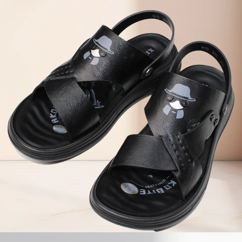 HATU男款沙滩皮凉鞋舒适时尚户外休闲夏季透气软底801