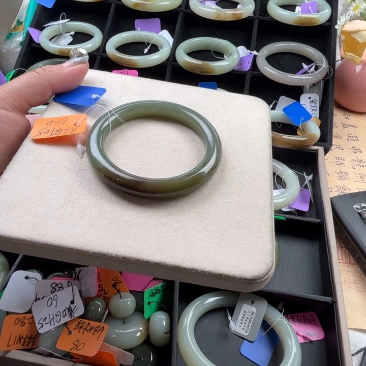 未镶嵌手镯和田玉玲珑美镯56.5