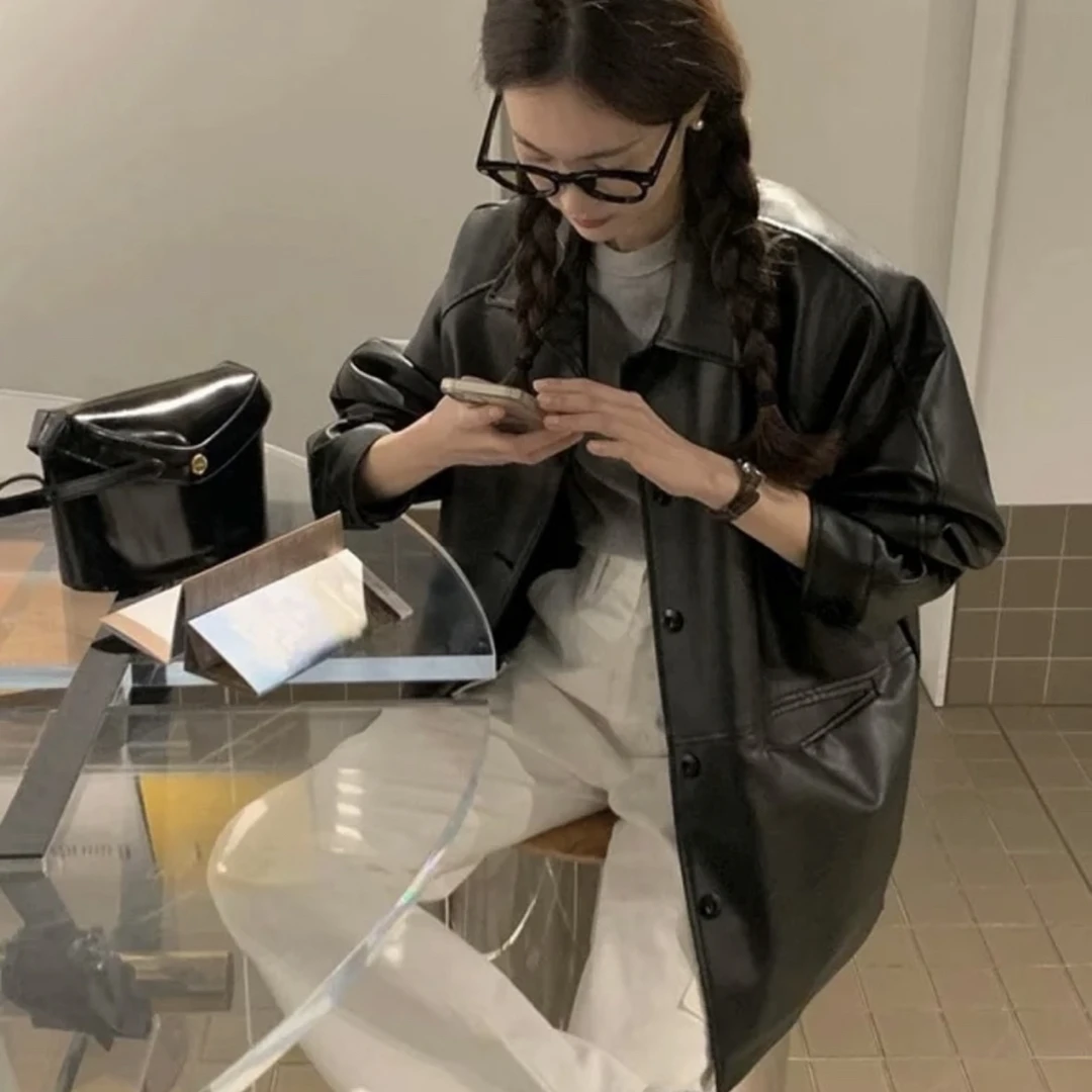 【663】高货超软皮料 蛋白皮皮衣 极简百搭夹克外套