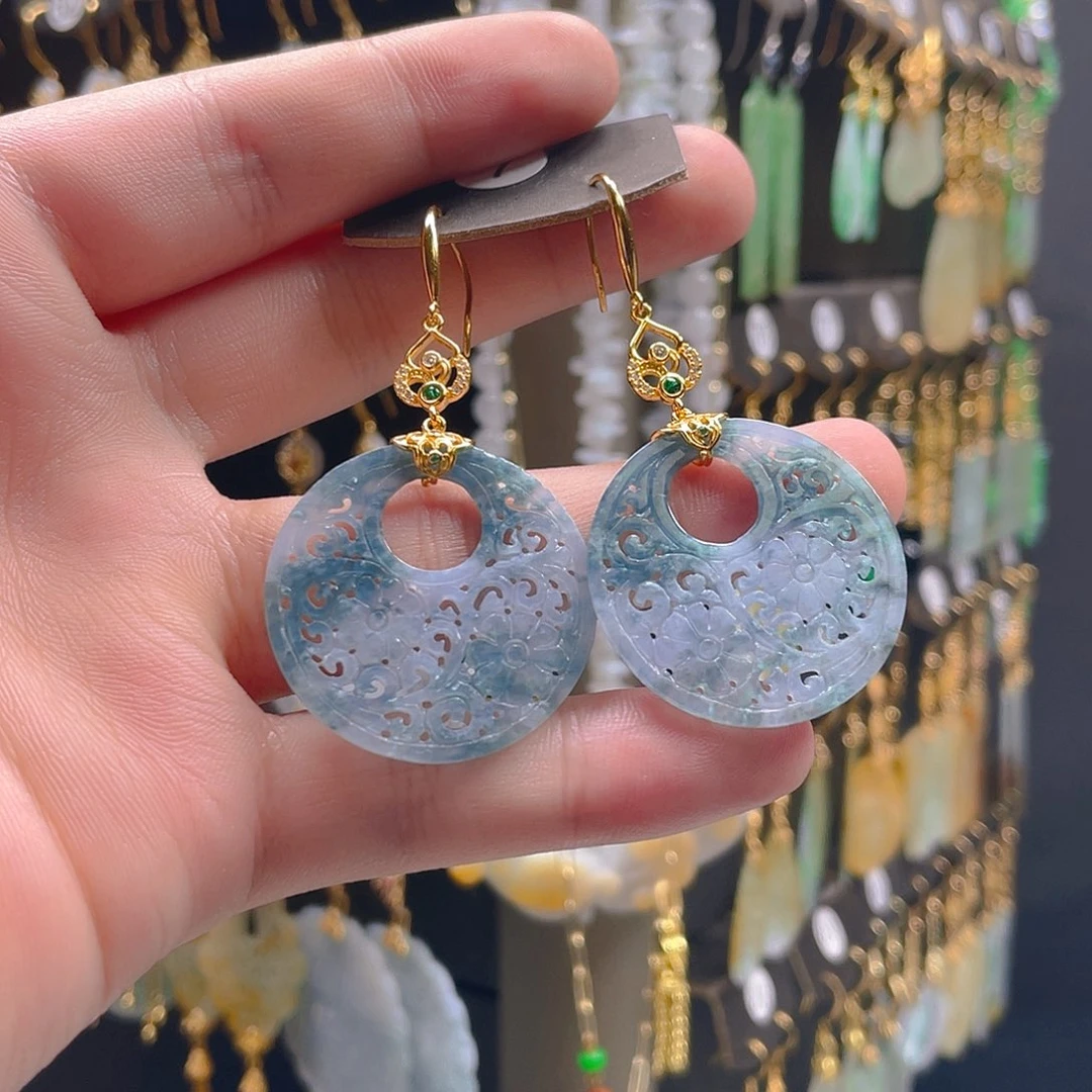 翡翠未镶嵌耳饰翡翠