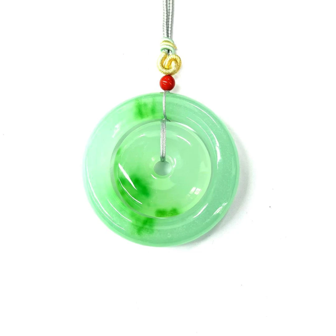 y2314-国风设计款翠青冰魄玛瑙子母扣吊坠-赠礼盒-赠链