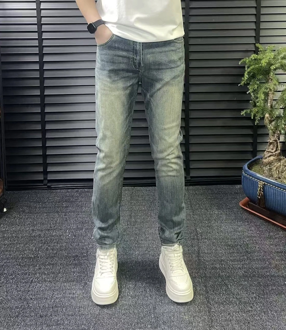 【春季新品】6905休闲牛仔裤男士春季时尚修身直筒百搭弹力轻奢牛仔