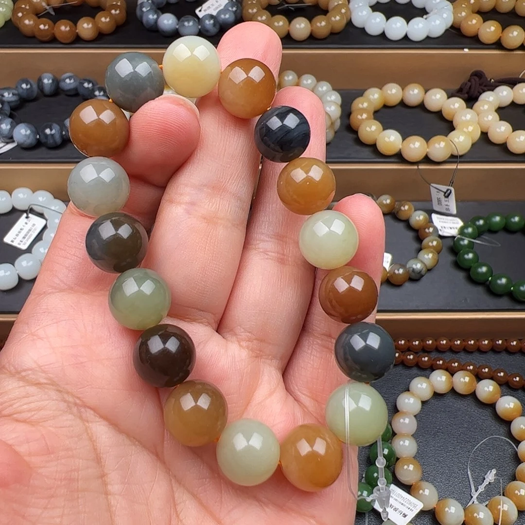 和田玉未镶嵌手链新疆若羌楼兰三色