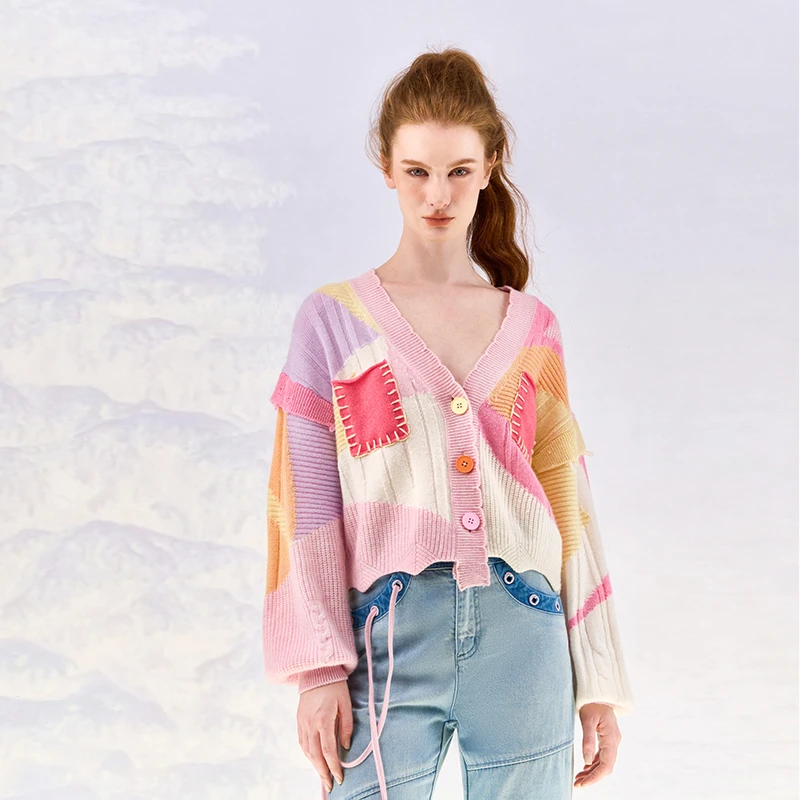 洲升/CHAURISING 23AW中式提花厚羊绒开衫23102121