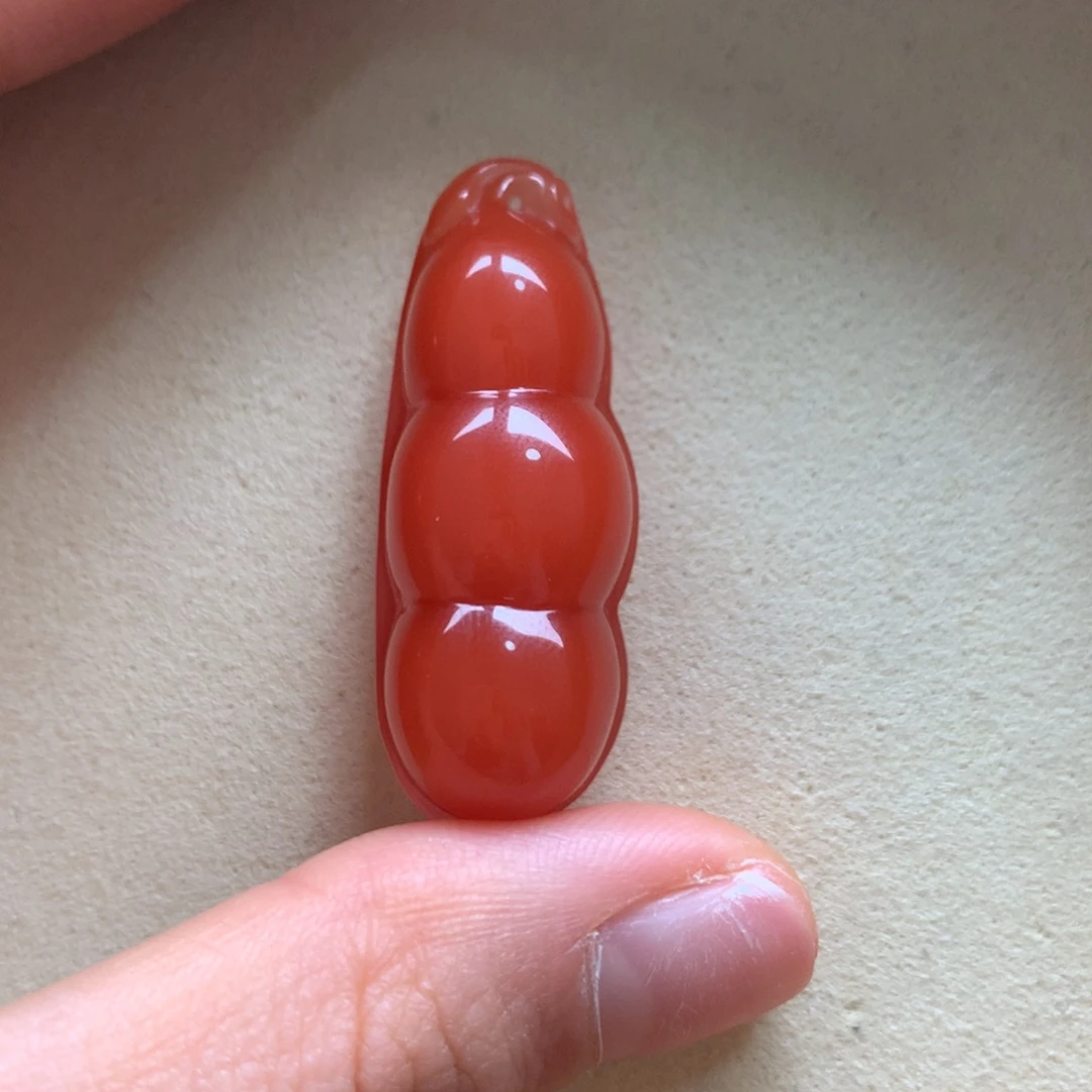 南红玛瑙未镶嵌保山天然原矿南红福豆吊坠