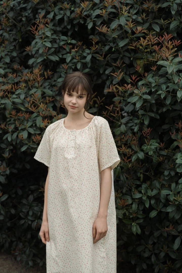 纯走量 专版爆款 全棉双层纱短袖睡裙家居服韩版印花小碎花小清新