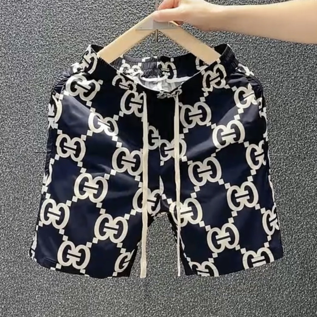 迪诺库克斯夏季男短裤网红印花休闲五分裤殴货潮流时尚速干沙滩裤