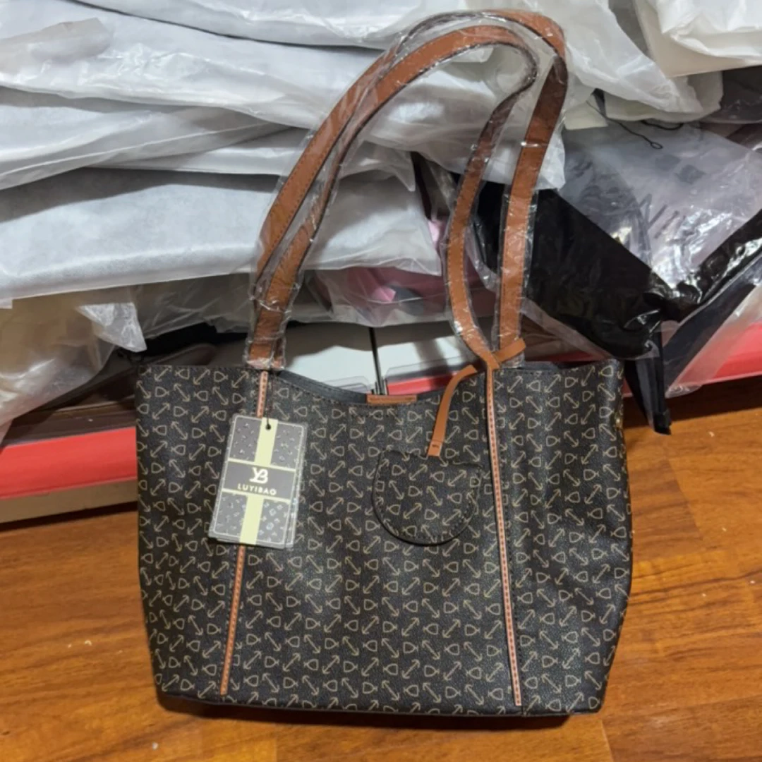 托特包简约风拉链暗袋字母单肩包休闲大托特中号潮流