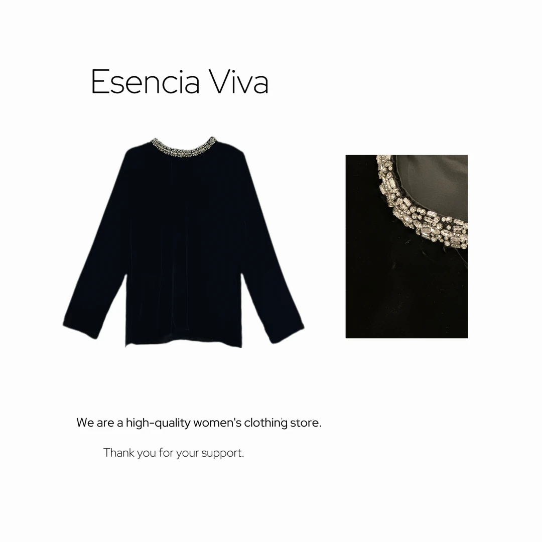 EV.【原创设计】重工水钻长袖打底上衣EVZZ0051