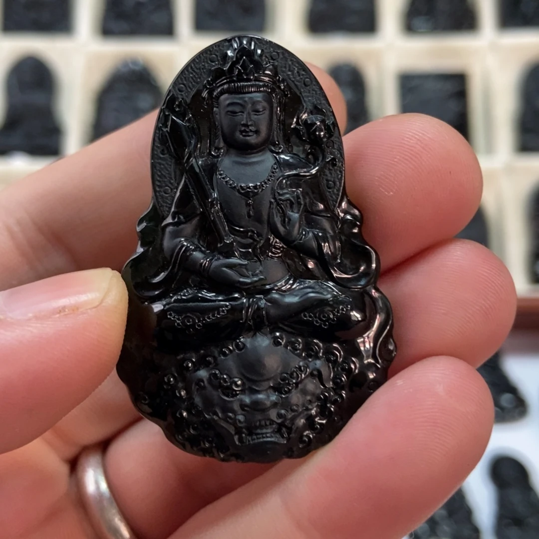 翡翠未镶嵌颈饰文殊菩萨