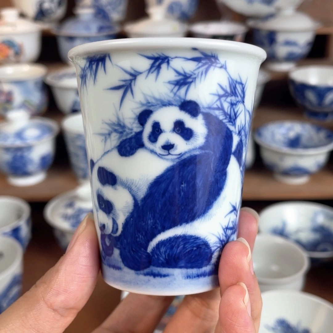 拾藝致物熊猫直口杯
