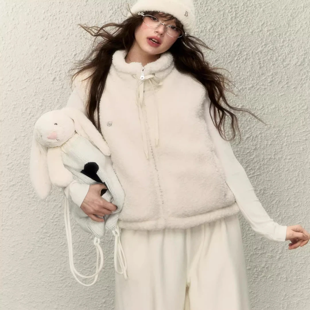 【专属】ELEVEN SLEEP春秋拉链羊羔绒马甲女通勤上衣保暖背心外套