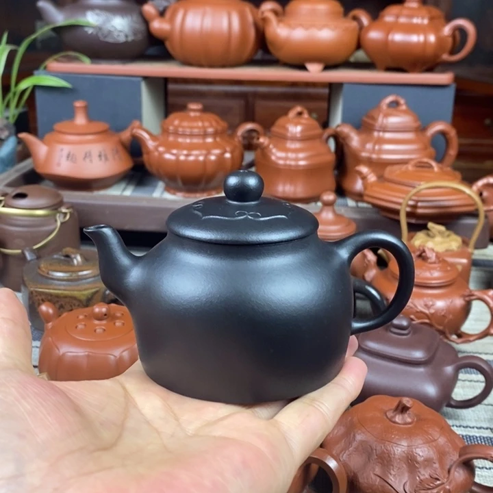 紫砂茶壶小如意220cc原矿老紫泥捂灰工艺特价