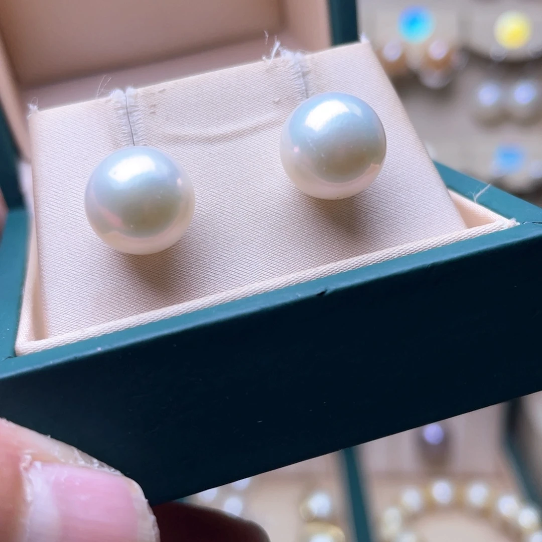 淡水珍珠耳环银S925镶嵌