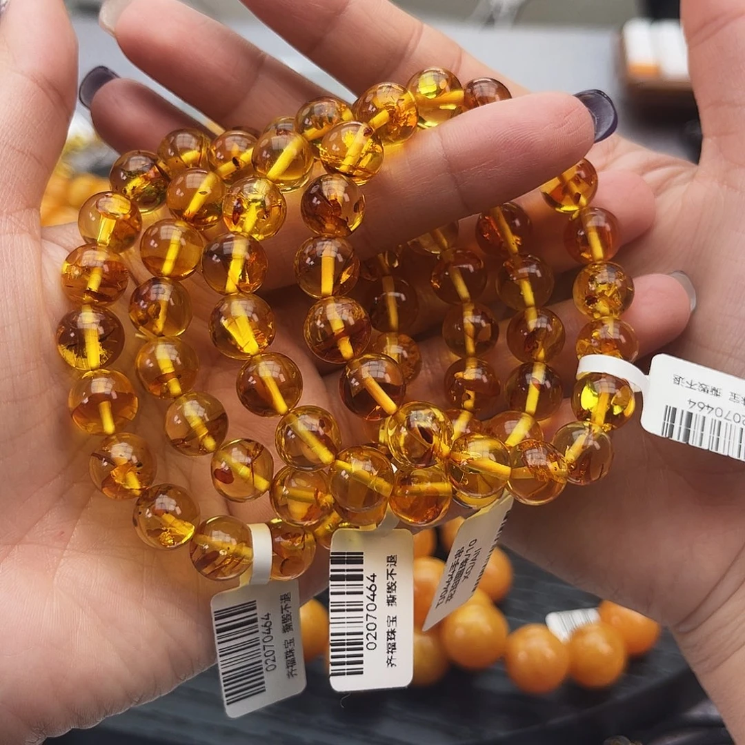 琥珀未镶嵌手链10 m多样性发其一