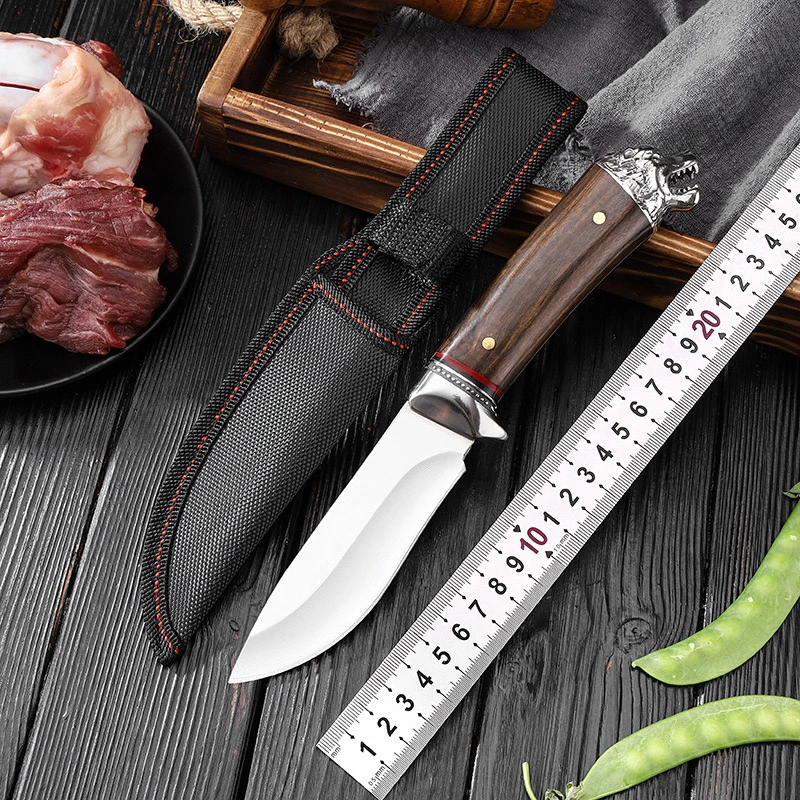 （新疆包邮）灰狼工具户外刀吃肉刀手工露营锋利网红高颜值刀具