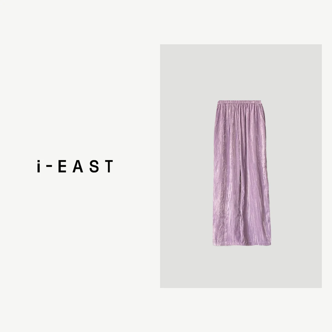 i-EAST 软软毛巾裤~高级感绒绒松紧腰休闲裤-3D K32278