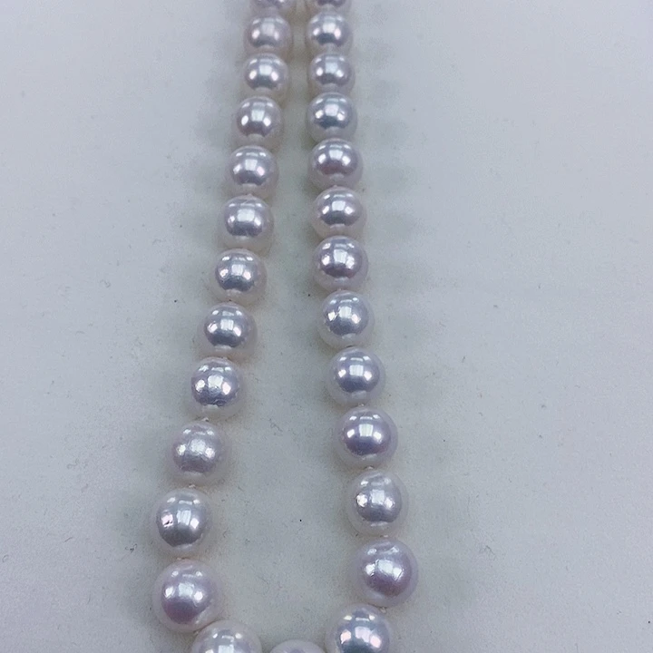 淡水珍珠颈饰银S925镶嵌9-10正圆冷白极强光