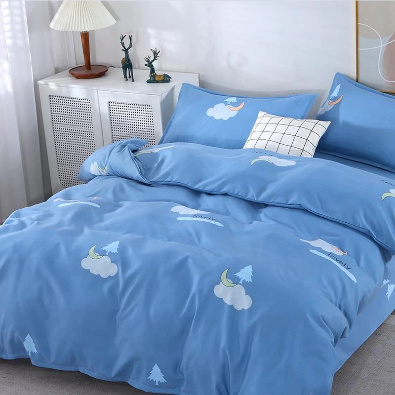 FAVMARTHA类母婴级纯棉被套四件套加厚1.5被罩学生宿舍床单全棉三