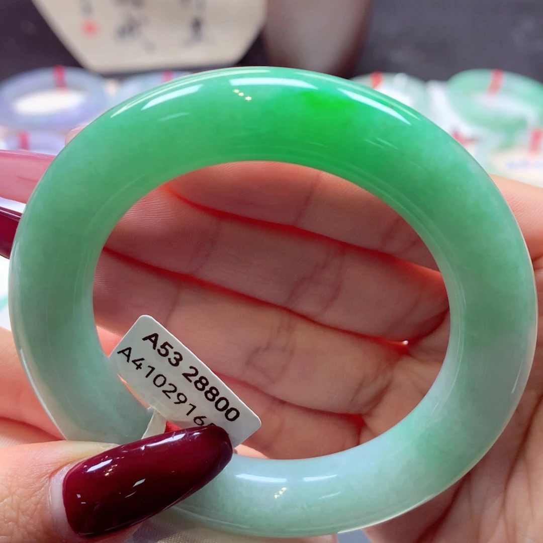 翡翠手镯未镶嵌胖圆20号66