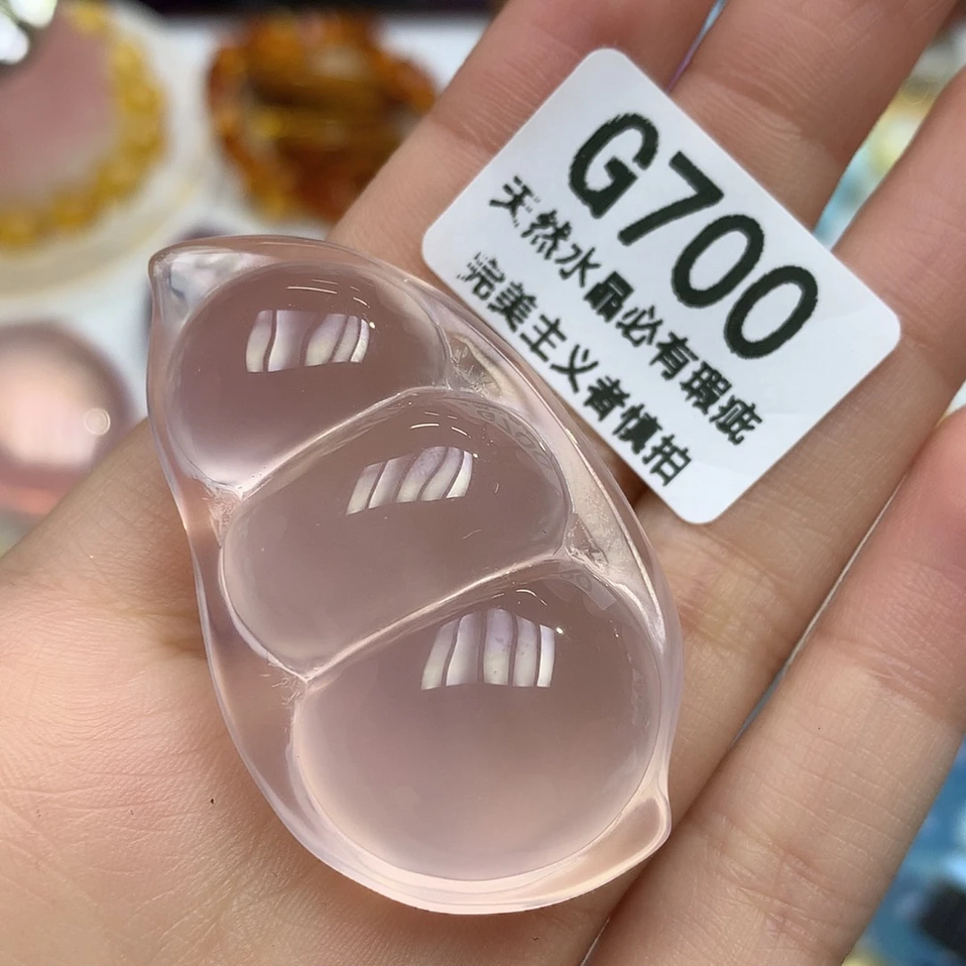 珠宝半成品水晶未镶嵌手把件