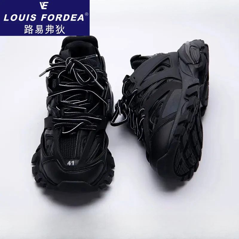 Louis Fordea/路易弗狄潮流男款休闲鞋轻奢男鞋透气网中跟透气