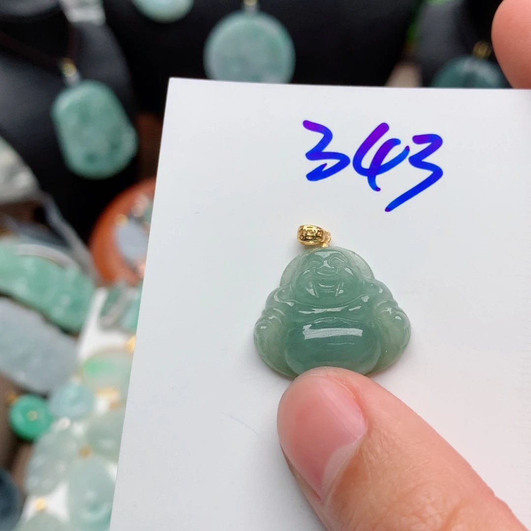 翡翠颈饰银S925镀金镶嵌吊坠