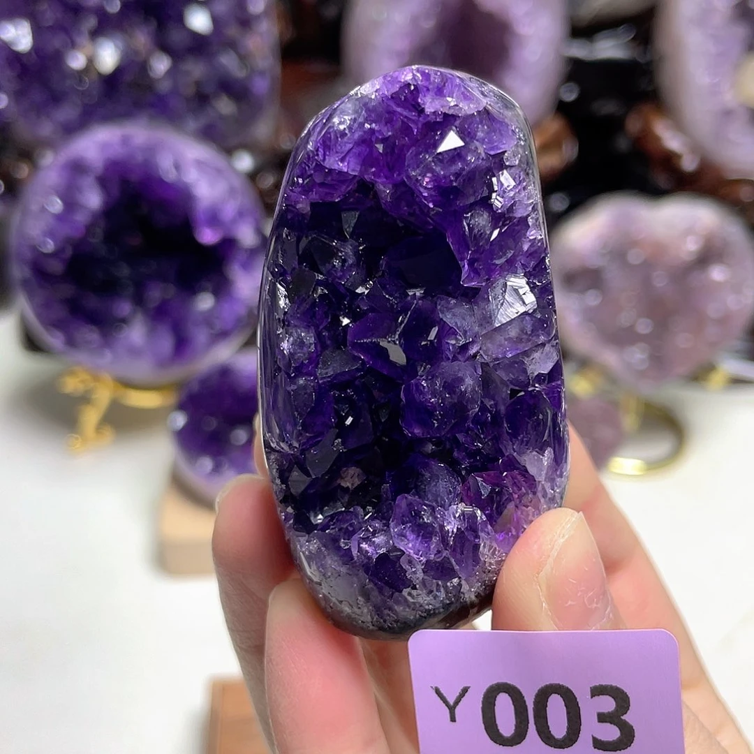 紫晶未镶嵌摆件晶震