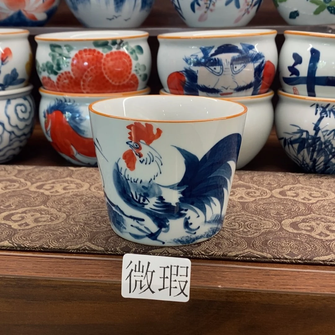 釉下彩老陶泥手工绘制