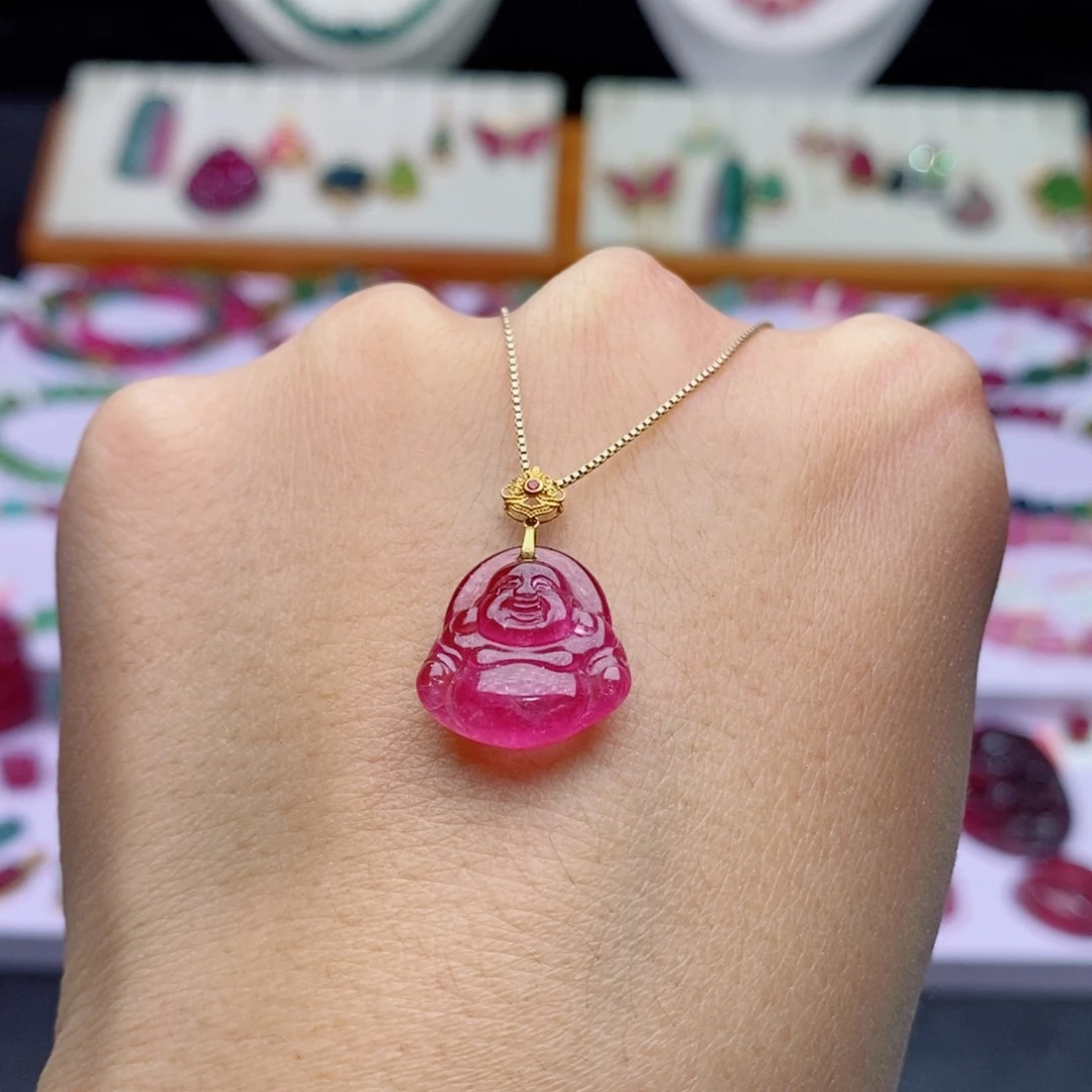 吊坠(不含链)18K金镶嵌碧玺d