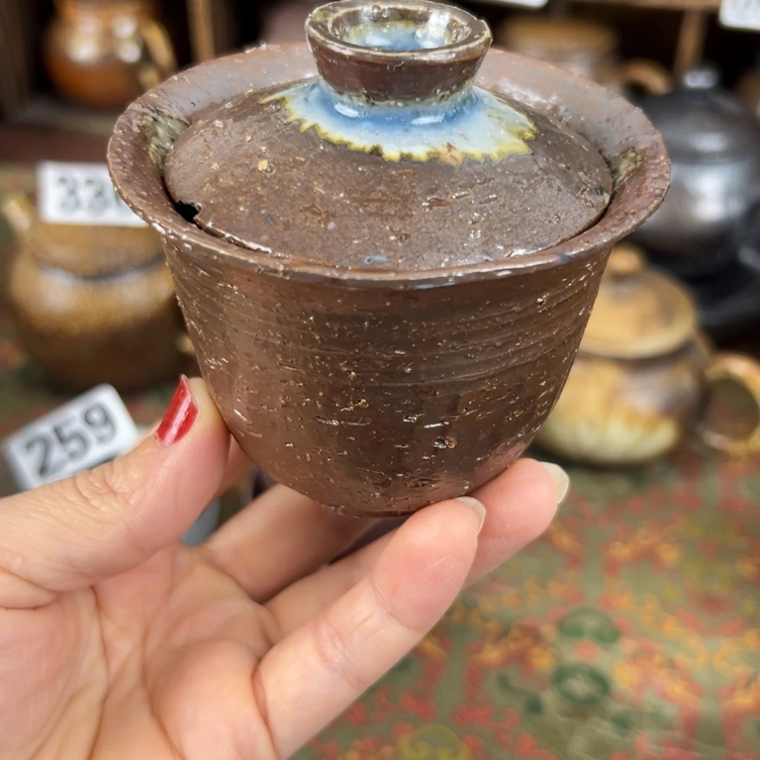 柴烧茶器柴烧茶器主人盖碗瑕