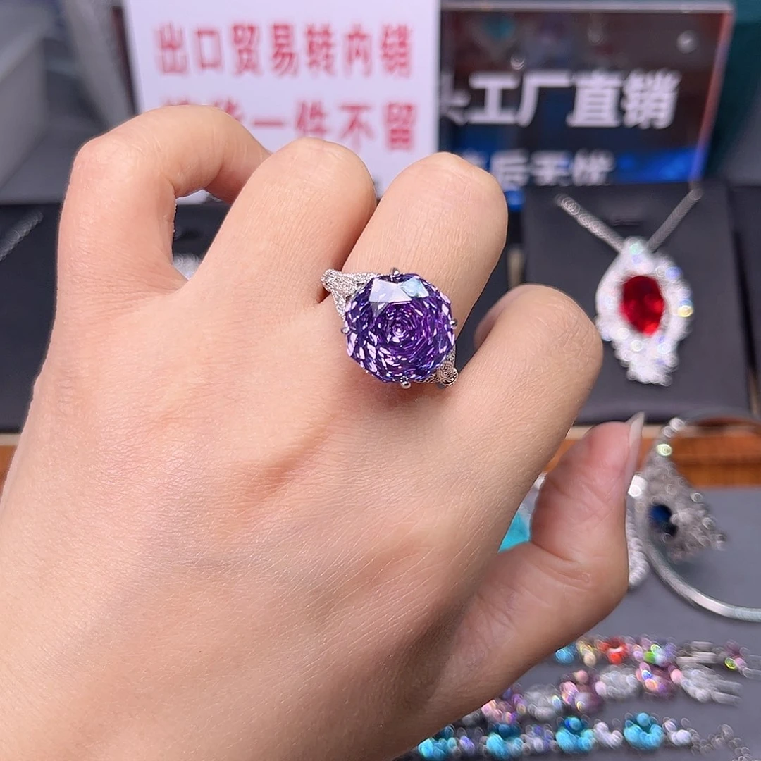 蓝宝石颈饰银S925镶嵌t 150