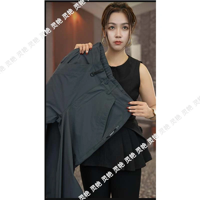 灵艳原创夏季薄款男士透气户外战术型软壳工装高腰宽松大直筒5113