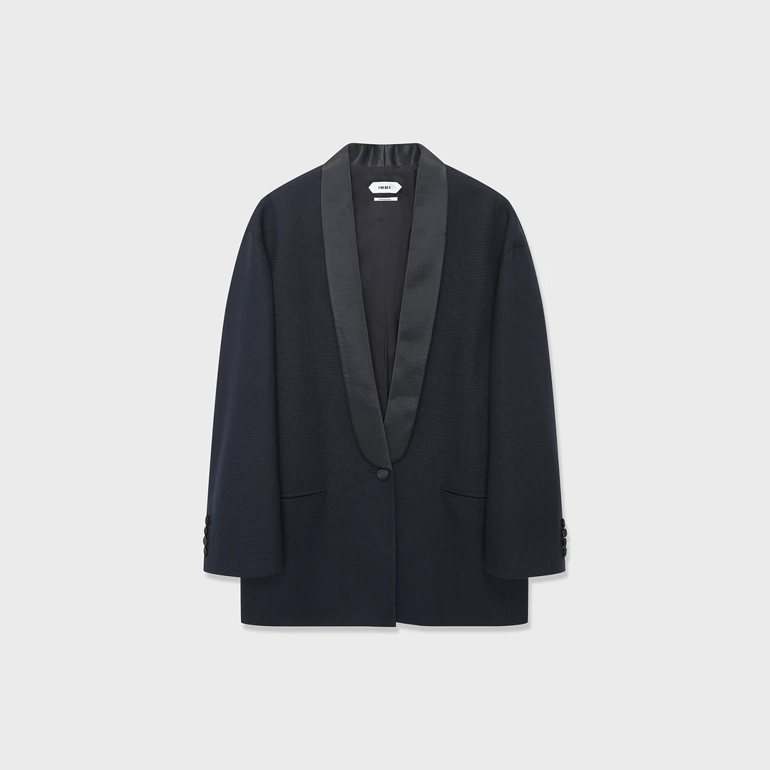 IMMI  设计师品牌 25早秋新品 麻感PL青果领廓形西装SOLSOL买手店