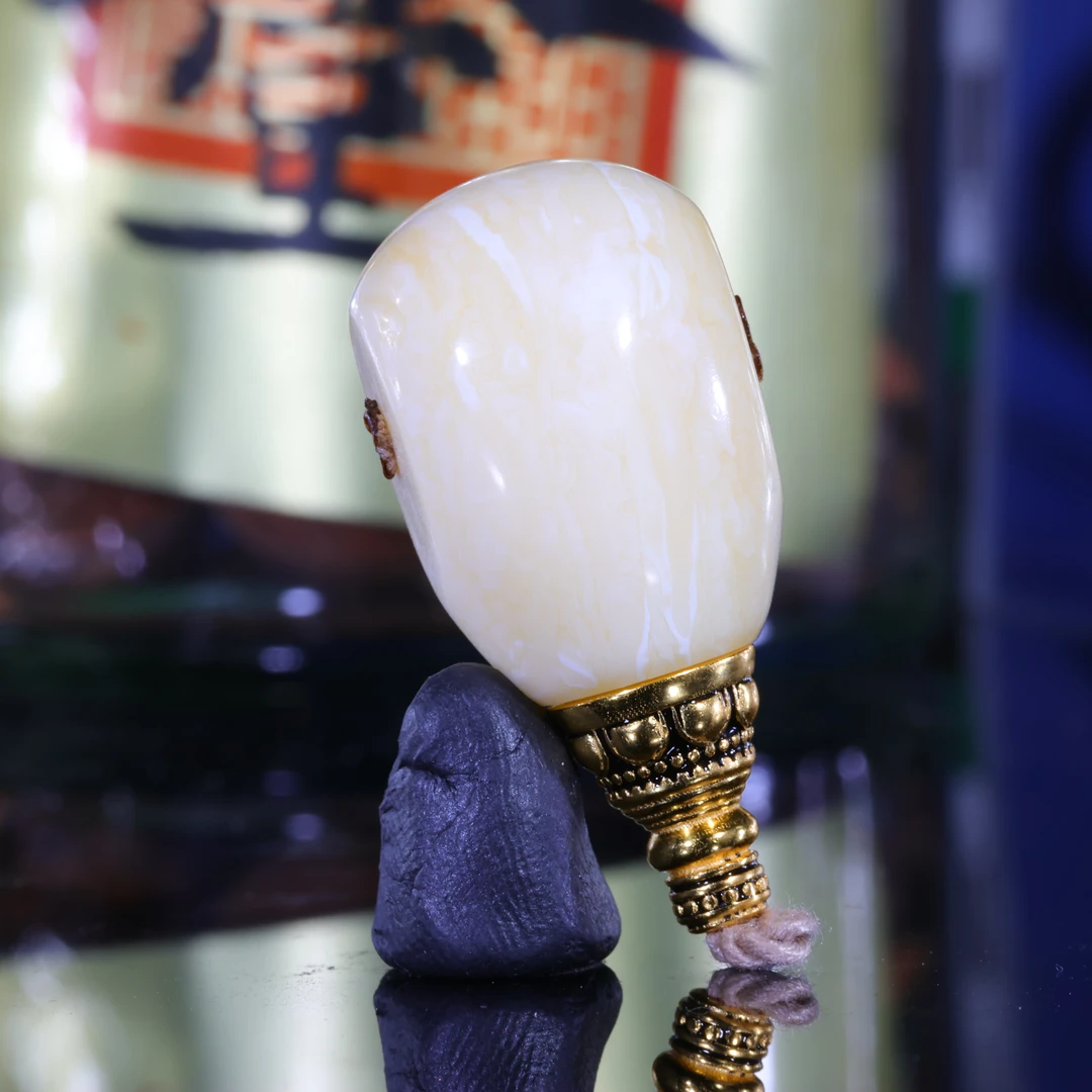 16m三通天然原矿一物一图瓷白蜡满蜡虎皮精品蜜蜡分体三通-B260