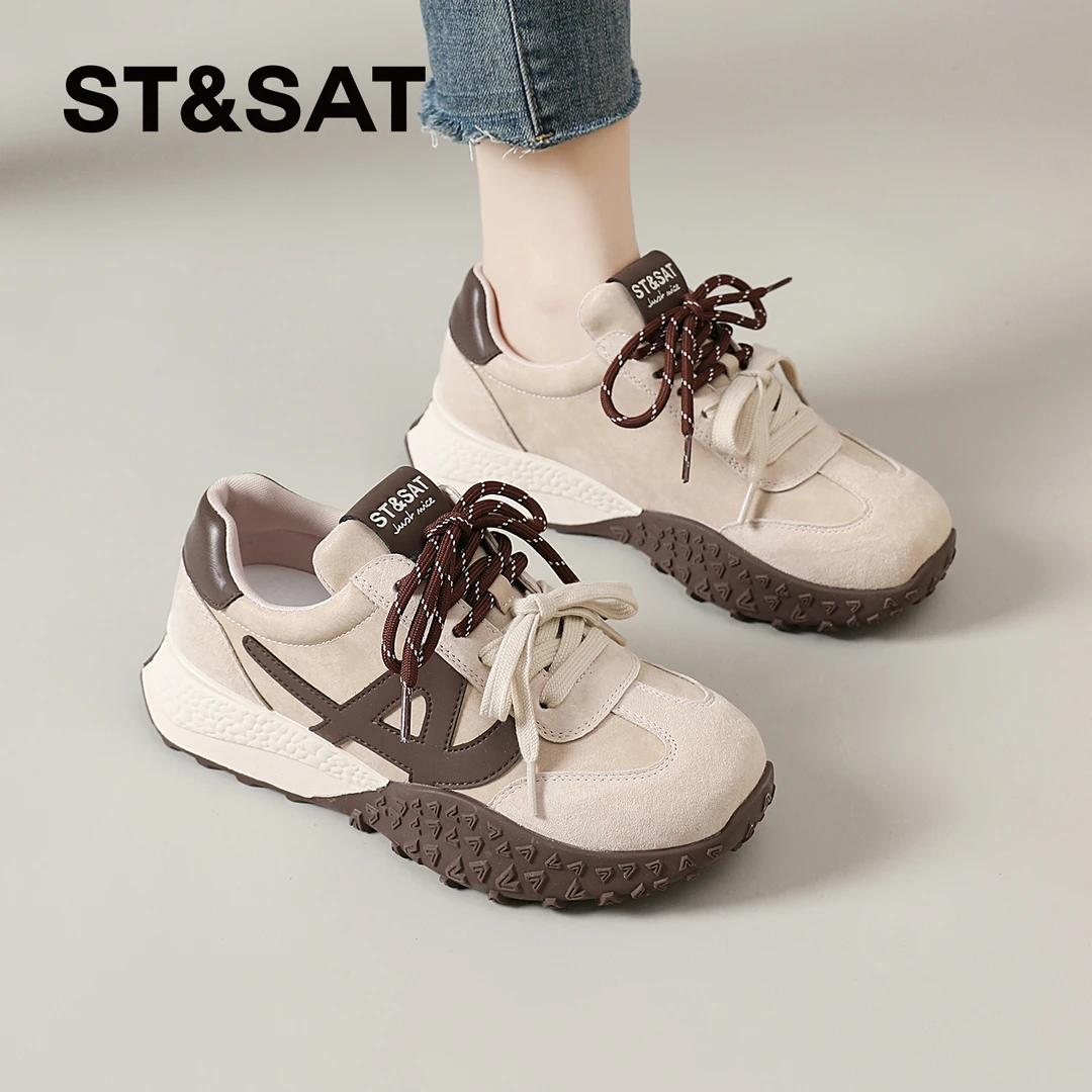 星期六厚底德训鞋女2025新款秋季复古休闲阿甘鞋不累脚运动鞋爆款
