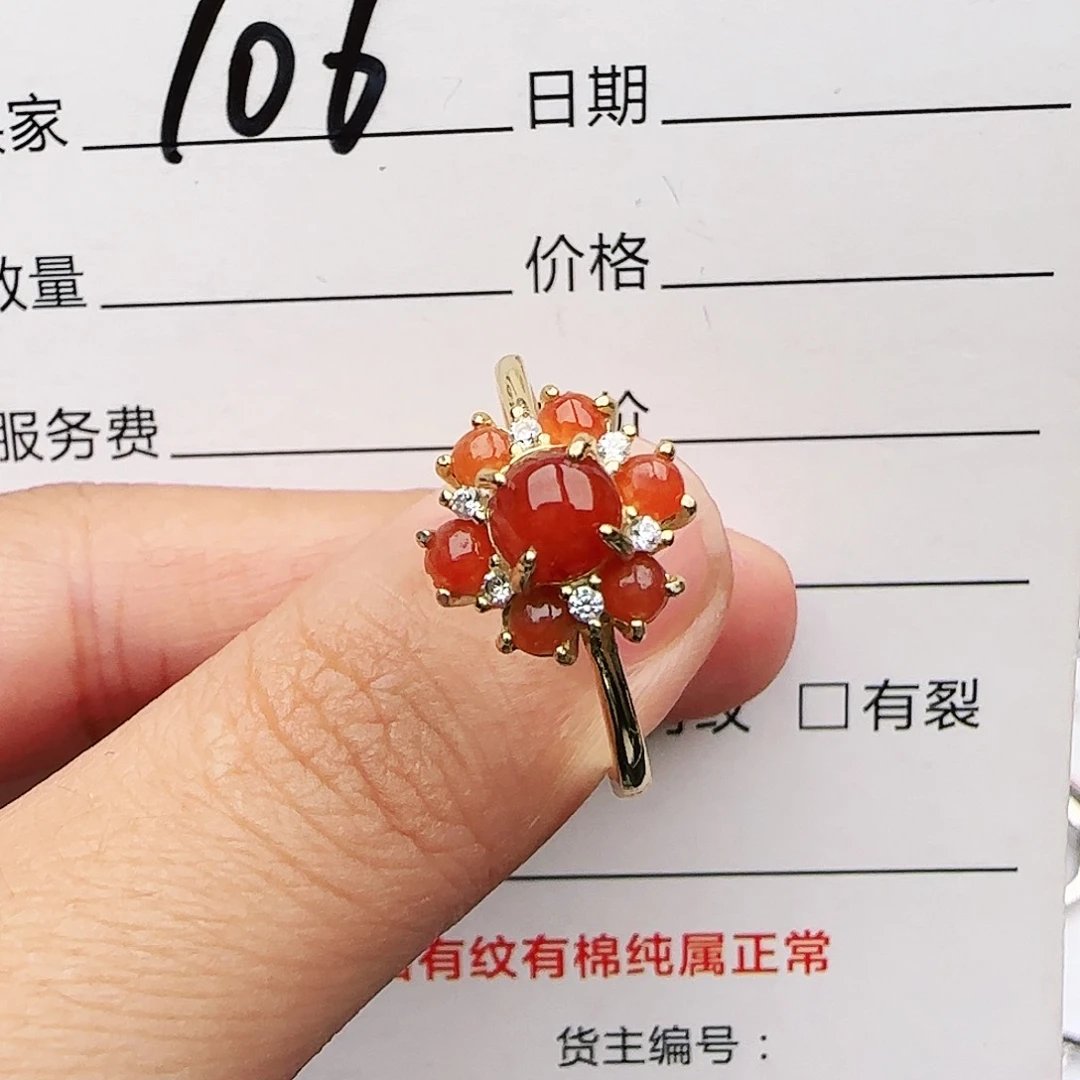 银S925镶嵌戒指翡翠戒指