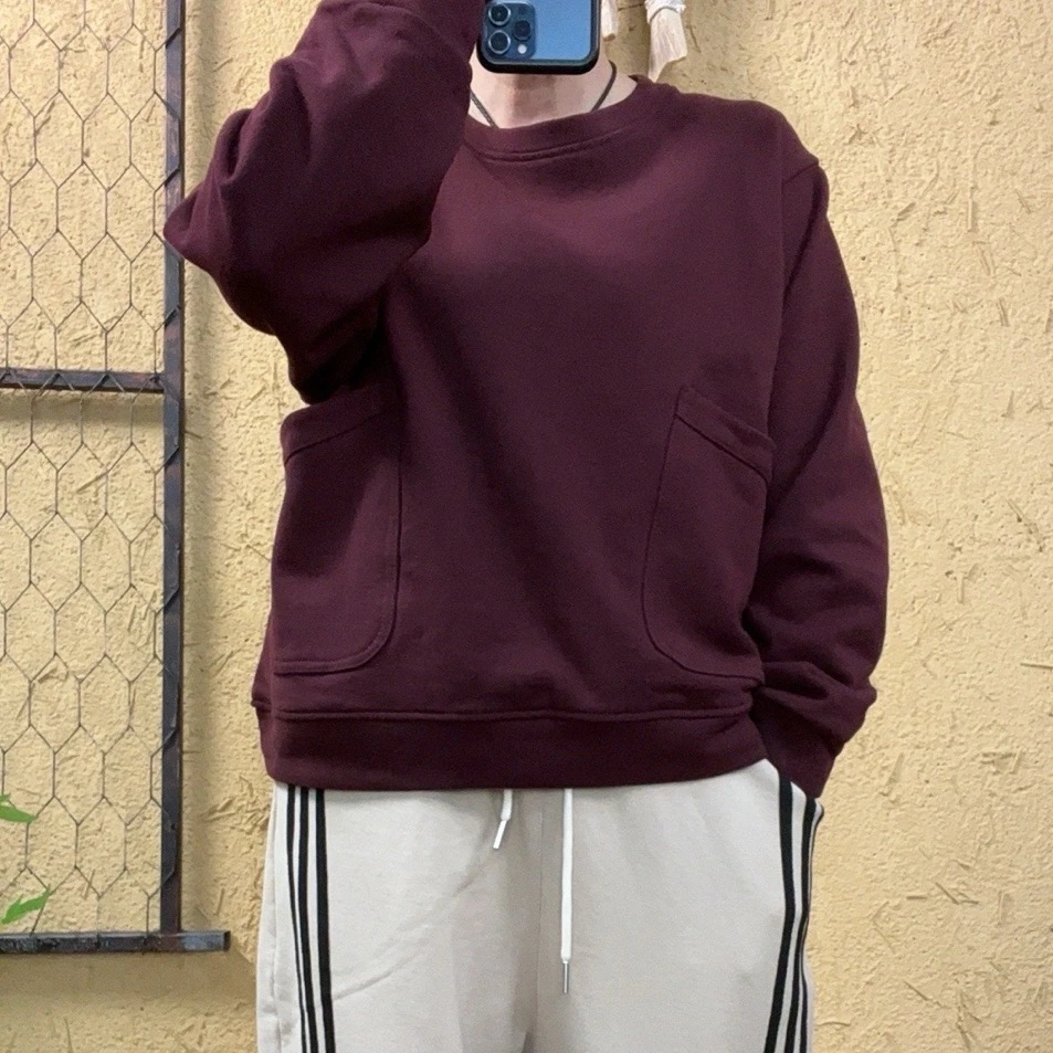 啵啵CM1287双口袋百搭圆领毛圈棉卫衣