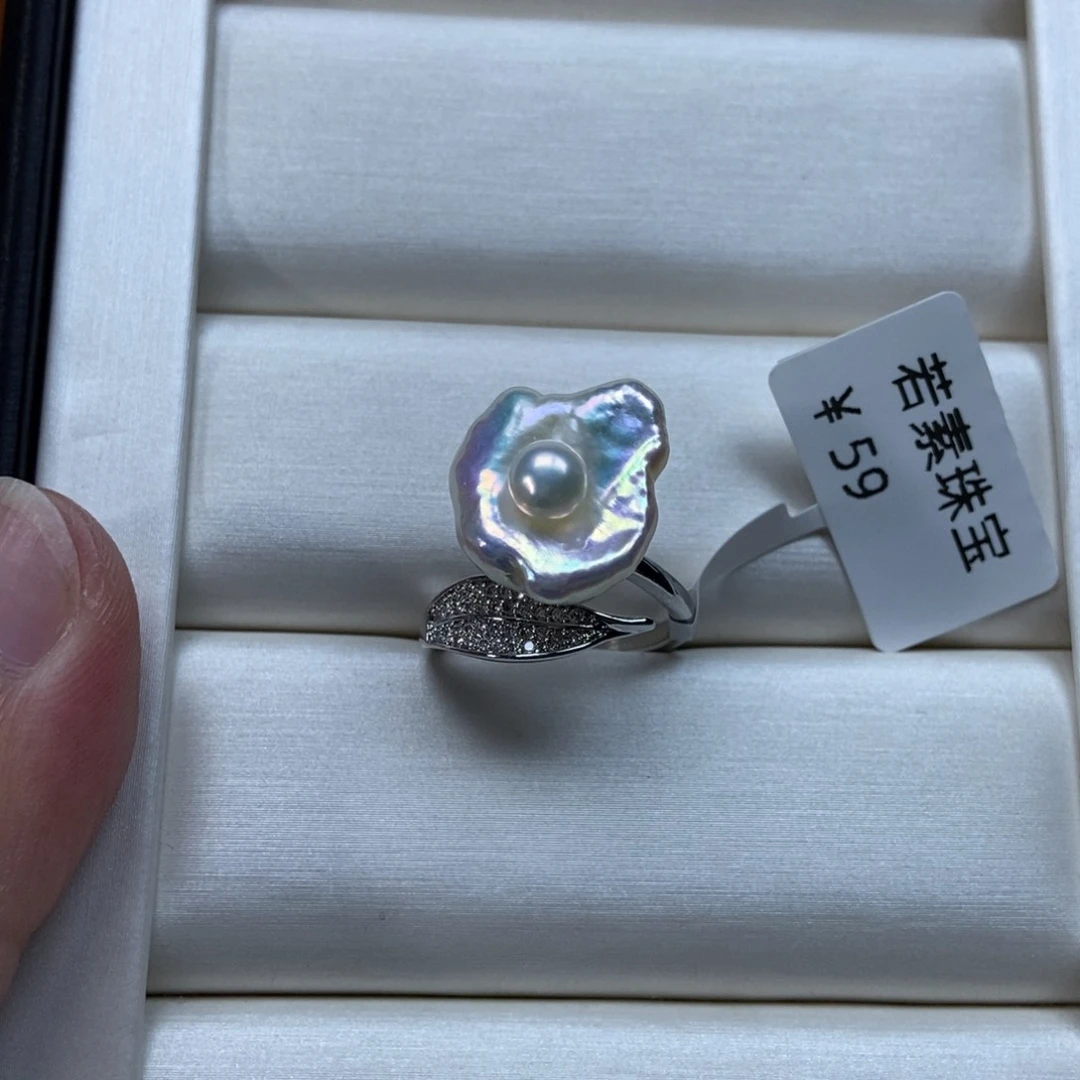 淡水珍珠戒指合金B****u特价173