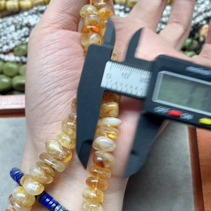 玛瑙/玉髓合金珠宝半成品一条12mm中孔黄塔晶
