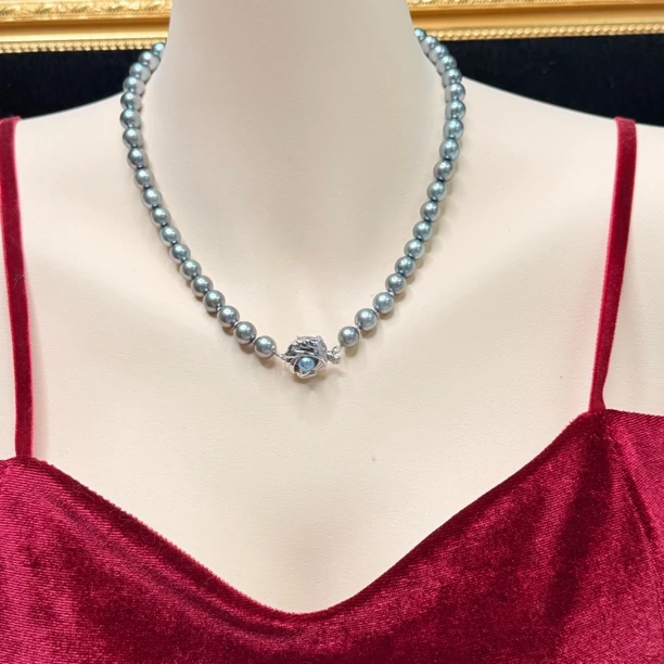 【六六中古】孤品天然海水珍珠项链ty1638链长43珠子7.5-8